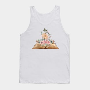 Flowers Growing From Book | Book Lover | Flowers Lover Tank Top